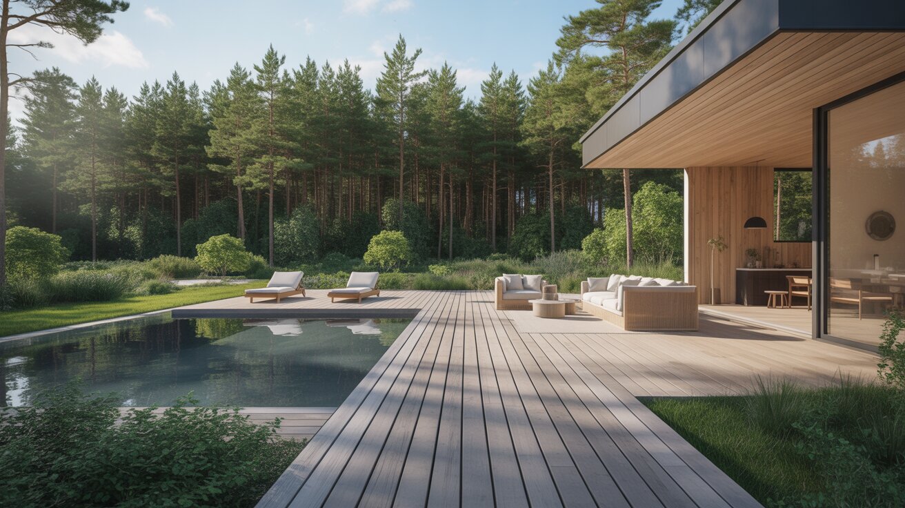 Bygga poolhus med bastu