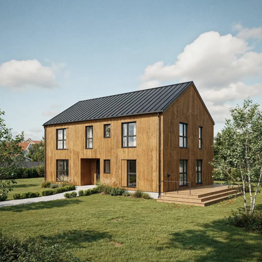 bygga hus i losvirke trahus arkitektritade villa sormland